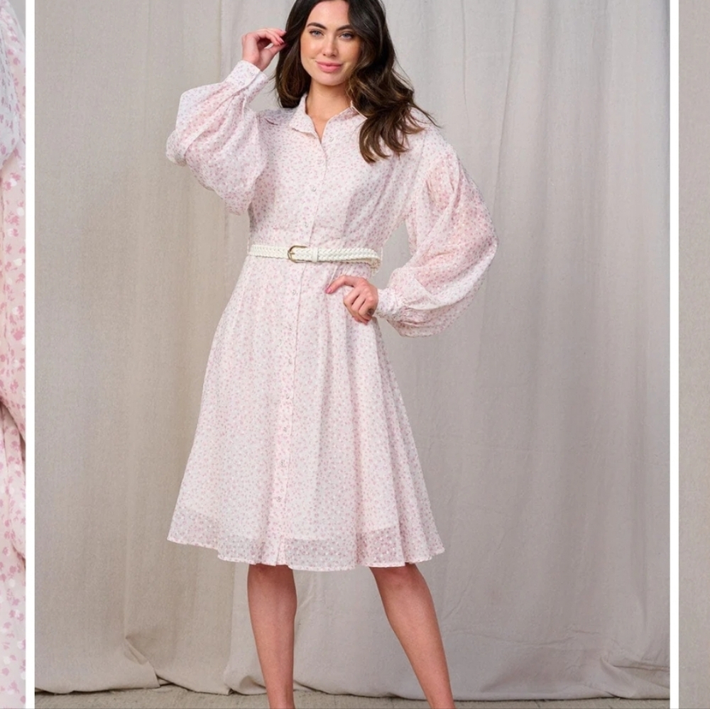 Elegant Pink Floral Dress